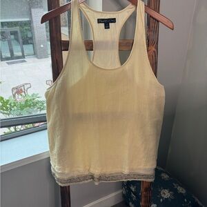 Elizabeth and James Yellow Jeweled Tank Top